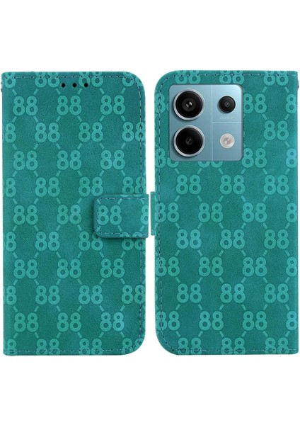 Xiaomi Poco X6 Cüzdan Pu Deri Çift 8 Kabartmalı Telefon Kılıfı (Yurt Dışından)