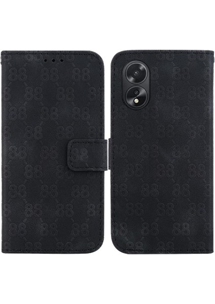 Oppo A18 Için /A38 Çift 8 Kabartmalı Kart Tutucu Cüzdan Pu Telefon Kılıfı (Yurt Dışından)