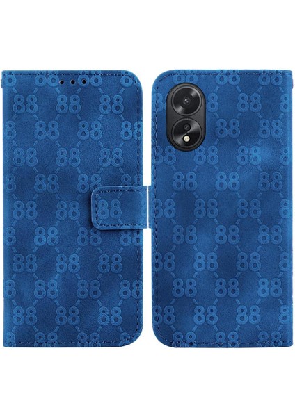 Oppo A18 Için /A38 Çift 8 Kabartmalı Kart Tutucu Cüzdan Pu Telefon Kılıfı (Yurt Dışından)