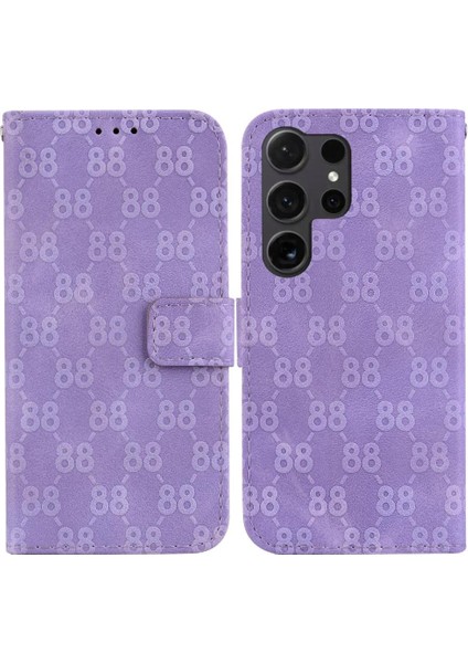 Samsung Galaxy S24 Ultra 5g Kickstand Pu Deri Çift 8 Telefon Kılıfı (Yurt Dışından)