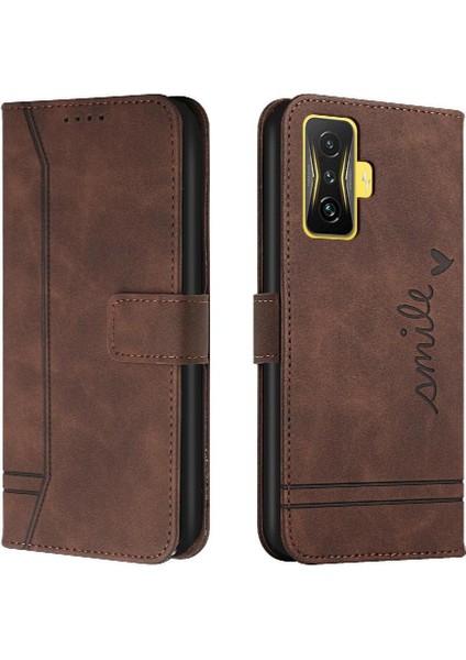 Xiaomi Poco F4 Gt Manyetik Kapatma Flip Folio Cüzdan Pu Telefon Kılıfı (Yurt Dışından)