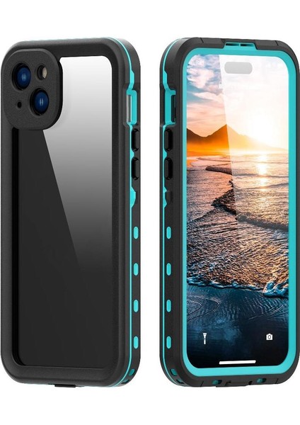 Iphone 15 Artı IP68 Su Geçirmez Tam Su Geçirmez Dahili Ekran Telefon Kılıfı (Yurt Dışından)