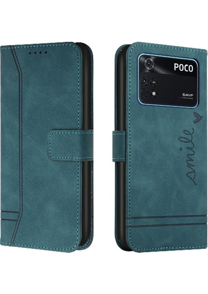Xiaomi Poco M4 Pro 4g Kart Yuvaları Flip Folio Cüzdan Pu Telefon Kılıfı (Yurt Dışından)