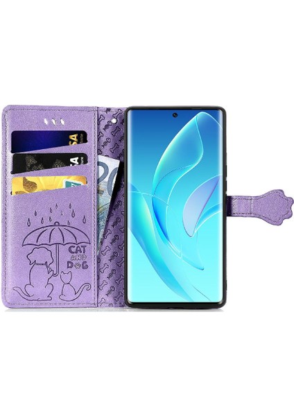 Huawei Onur 60 Için Kısa Kayış Karikatür Hayvanlar Darbeye Deri Telefon Kılıfı (Yurt Dışından)