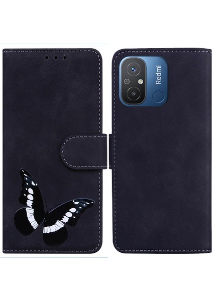 Xiaomi Redmi 12C Kelebek Cüzdan Renk Baskılı Için Folio Telefon Kılıfı (Yurt Dışından)