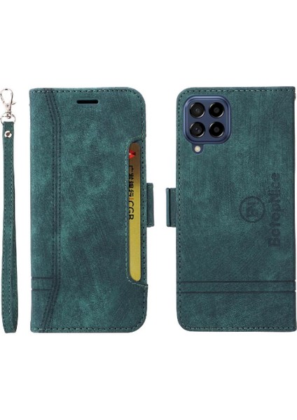 Samsung Galaxy M53 5g Tpu Deri Manyetik Kart Yuvaları Cüzdan Flip Telefon Kılıfı (Yurt Dışından)