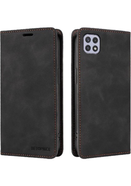 Samsung Galaxy A22 5g Için Koruyucu Manyetik Folio Cüzdan Pu Deri Telefon Kılıfı (Yurt Dışından)