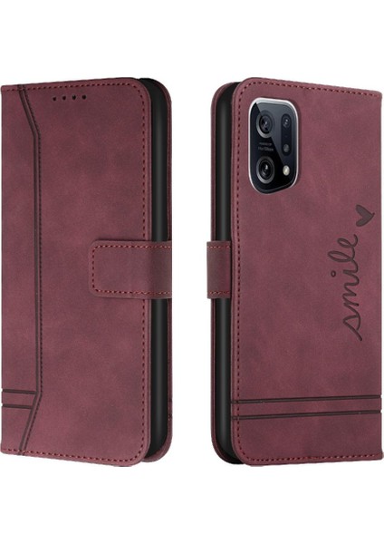 Oppo Bulmak Için X5 Pro Flip Folio Cüzdan Manyetik Kapatma El Pu Telefon Kılıfı (Yurt Dışından)