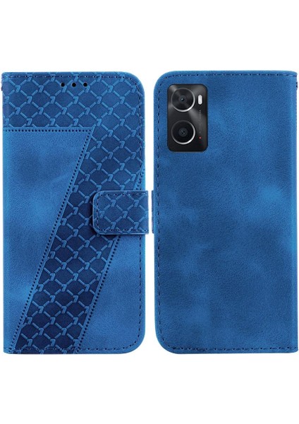 Realme 9i Kart Yuvası Fonksiyonu Için Kabartmalı Desen Pu Deri Telefon Kılıfı (Yurt Dışından)