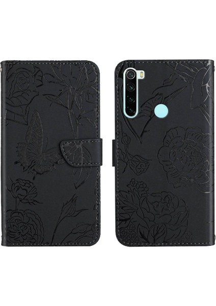 Xiaomi Redmi Not 8t Çiçekler ve Kelebekler Anti-Damla Koruma Telefon Kılıfı (Yurt Dışından)