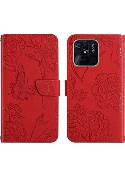 Xiaomi Redmi 10C Için Pu Deri Çevirin Darbeye Deri Telefon Kılıfı (Yurt Dışından)
