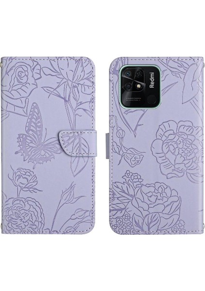 Xiaomi Redmi 10C Için Pu Deri Çevirin Darbeye Deri Telefon Kılıfı (Yurt Dışından)
