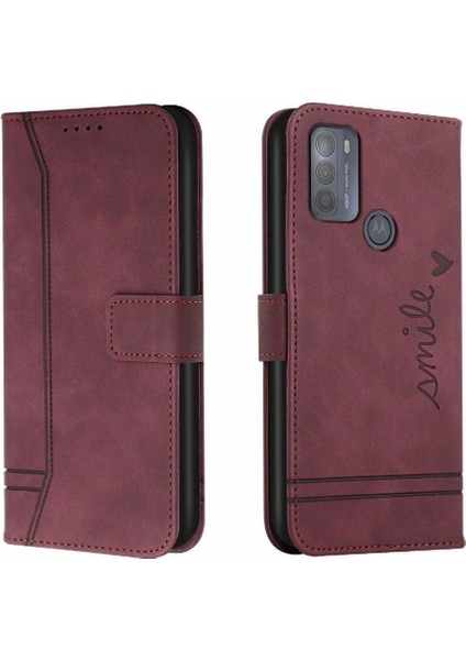 Motorola Moto G50 Kart Yuvaları Için Manyetik Kapatma Flip Pu Telefon Kılıfı (Yurt Dışından)