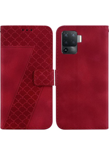 Oppo Için 5f 5F/A94 4g Flip Folio Cüzdan Kabartmalı Pu Telefon Kılıfı (Yurt Dışından)