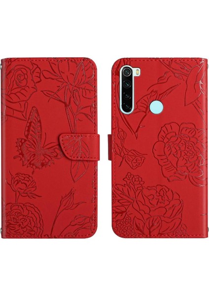 Xiaomi Redmi Not 8t Çiçekler ve Kelebekler Anti-Damla Koruma Telefon Kılıfı (Yurt Dışından)