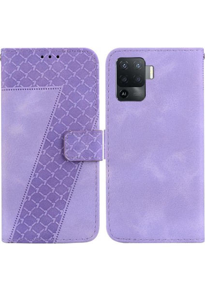 Oppo Için 5f 5F/A94 4g Flip Folio Cüzdan Kabartmalı Pu Telefon Kılıfı (Yurt Dışından)