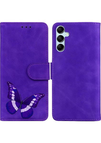 Samsung Galaxy M54 5g Renk Baskılı Kart Yuvaları Kelebek Cüzdan Telefon Kılıfı (Yurt Dışından)