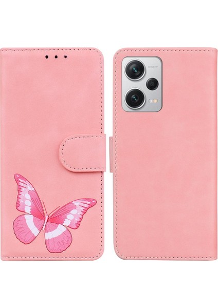 Xiaomi Redmi Için Not 12 Pro Artı Cüzdan Kart Yuvaları Kelebek Renk Telefon Kılıfı (Yurt Dışından)