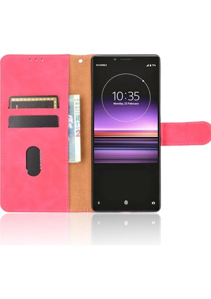 Bdt Shop Sony Xperia 1 Kart Ekleme Deri Için Folio Flip Case Koruyucu Telefon Kılıfı (Yurt Dışından)