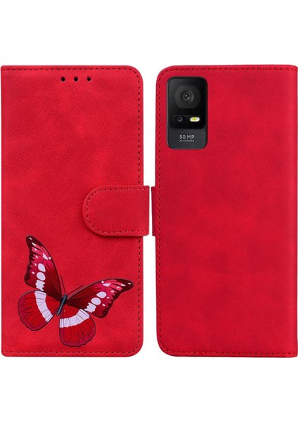 Tcl 408 Kelebek Renk Baskılı Kart Yuvaları Için Flip Folio Cüzdan Telefon Kılıfı (Yurt Dışından)