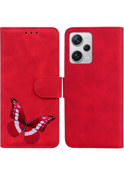 Xiaomi Redmi Için Not 12 Pro Artı Cüzdan Kart Yuvaları Kelebek Renk Telefon Kılıfı (Yurt Dışından)