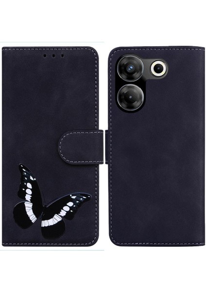 Tecno Camon 20 Cüzdan Renk Baskılı Kelebek Kart Yuvaları Için Çevirin Telefon Kılıfı (Yurt Dışından)