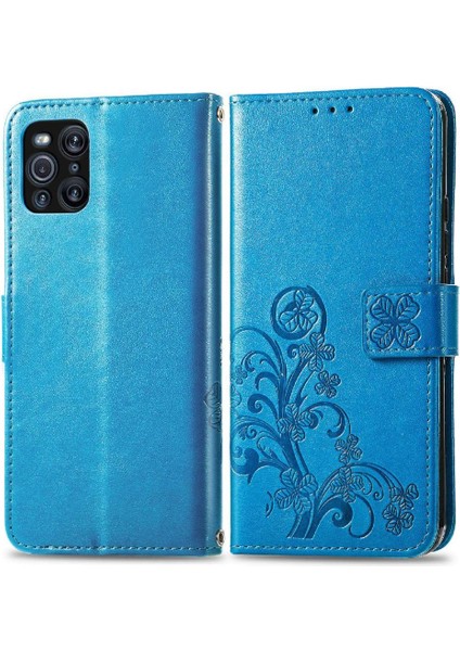 Oppo Bulmak Için X3 Pro Dört Yapraklı Yonca Flip Kısa Kayış Iş Telefon Kılıfı (Yurt Dışından)