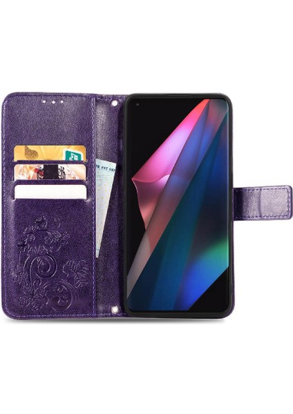 Oppo Bulmak Için X3 Pro Dört Yapraklı Yonca Flip Kısa Kayış Iş Telefon Kılıfı (Yurt Dışından) fiyatları