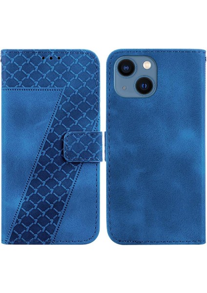 Iphone 13 Için Pu Deri Cüzdan Kabartmalı Desen Kart Yuvası Flip Telefon Kılıfı (Yurt Dışından)