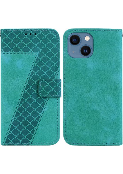 iphone 13 Mini Kabartmalı Desen Cüzdan Flip Folio Pu Telefon Kılıfı (Yurt Dışından)
