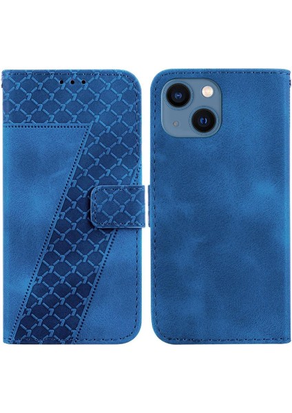 iphone 13 Mini Kabartmalı Desen Cüzdan Flip Folio Pu Telefon Kılıfı (Yurt Dışından)
