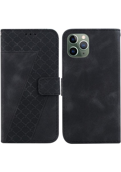 Iphone 11 Için Telefon Kılıfı Pro Kabartmalı Desen Pu Deri Kart Yuvası Cüzdan (Yurt Dışından)