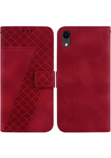 Iphone Xr Cüzdan Pu Deri Kabartmalı Desen Kart Yuvası Flip Telefon Kılıfı (Yurt Dışından)