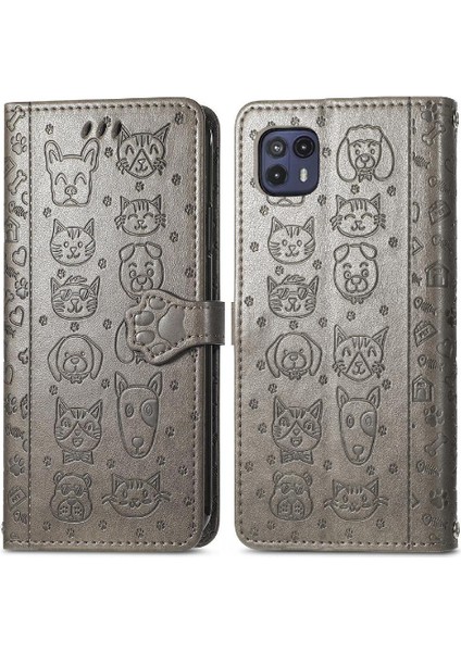 Moto G50 5g Flip Kapak Için Kılıf Darbeye Kısa Kayış Karikatür Hayvanlar (Yurt Dışından)