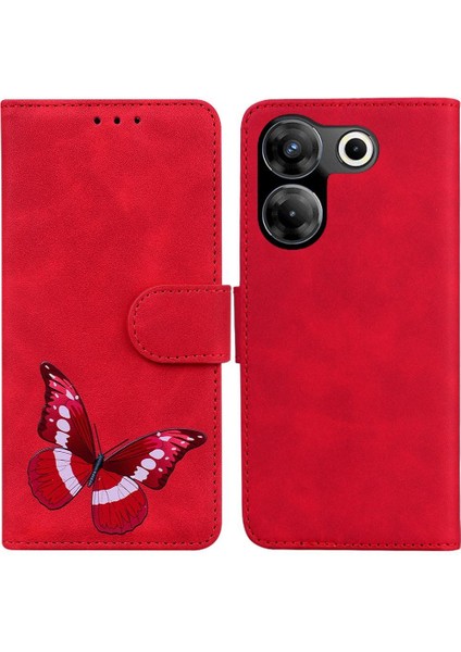Tecno Camon 20 Pro 5g Için Kılıf Cüzdan Flip Folio Kapak Kelebek Renk (Yurt Dışından)