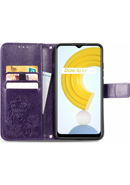 Realme C21Y Dört Yapraklı Yonca Kısa Kayış Deri Kılıf Kapak Kapak (Yurt Dışından) fırsatları