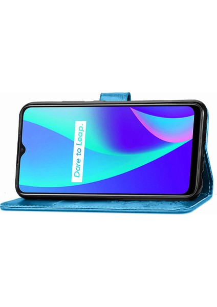 Realme C15 Zarif Iş Dört Yapraklı Yonca Flip Kapak Için Kılıf Kısa (Yurt Dışından) fırsatları