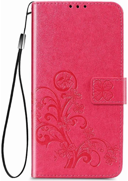 Realme C15 Zarif Iş Dört Yapraklı Yonca Flip Kapak Için Kılıf Kısa (Yurt Dışından)