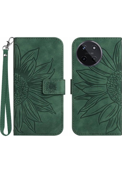 Realme 11 4g Flip Cüzdan Telefon Kılıfı Için Kılıf Kart Yuvaları ile Kısa Kayış (Yurt Dışından)