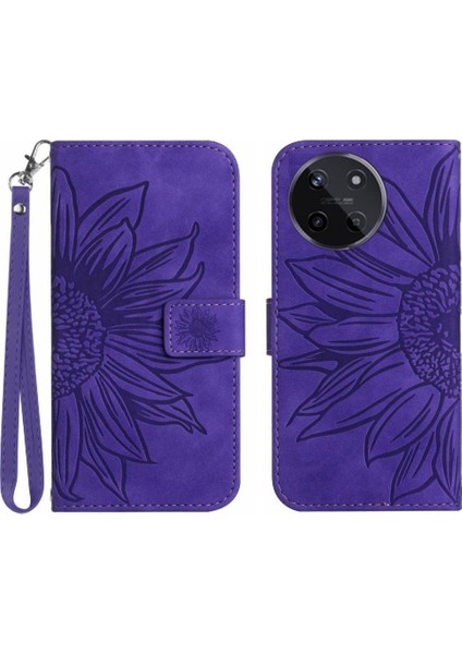 Realme 11 4g Flip Cüzdan Telefon Kılıfı Için Kılıf Kart Yuvaları ile Kısa Kayış (Yurt Dışından)