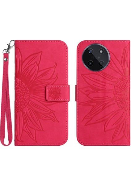 Realme 11 4g Flip Cüzdan Telefon Kılıfı Için Kılıf Kart Yuvaları ile Kısa Kayış (Yurt Dışından)