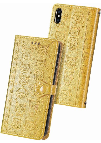 Iphone Xs Max Flip Kapak Kılıf Için Kılıf Karikatür Hayvanlar Darbeye (Yurt Dışından)