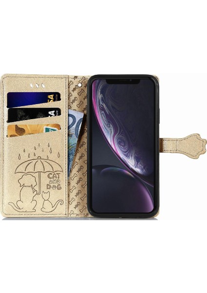 Iphone Xr Flip Kapak Kılıf Için Kılıf Kısa Kayış Karikatür Hayvanlar (Yurt Dışından)