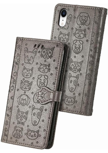 Iphone Xr Flip Kapak Kılıf Için Kılıf Kısa Kayış Karikatür Hayvanlar (Yurt Dışından)