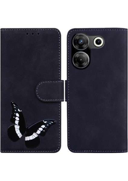 Tecno Camon 20 Pro 5g Için Kılıf Cüzdan Flip Folio Kapak Kelebek Renk (Yurt Dışından)