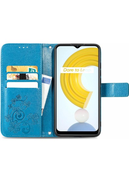 Realme C21Y Dört Yapraklı Yonca Kısa Kayış Deri Kılıf Kapak Kapak (Yurt Dışından) modelleri