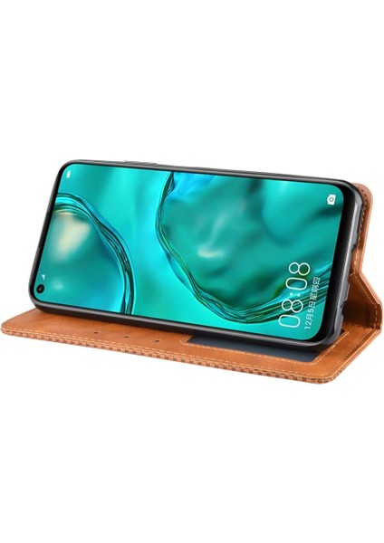 Huawei P40 Lite Cüzdan Manyetik Kapatma Pu Deri Kılıf (Yurt Dışından)