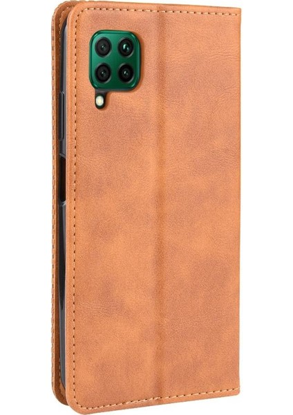 Huawei P40 Lite Cüzdan Manyetik Kapatma Pu Deri Kılıf (Yurt Dışından)