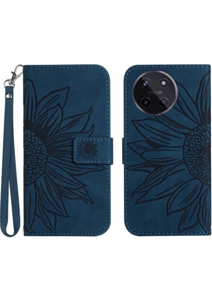 Realme 11 4g Flip Cüzdan Telefon Kılıfı Için Kılıf Kart Yuvaları ile Kısa Kayış (Yurt Dışından)