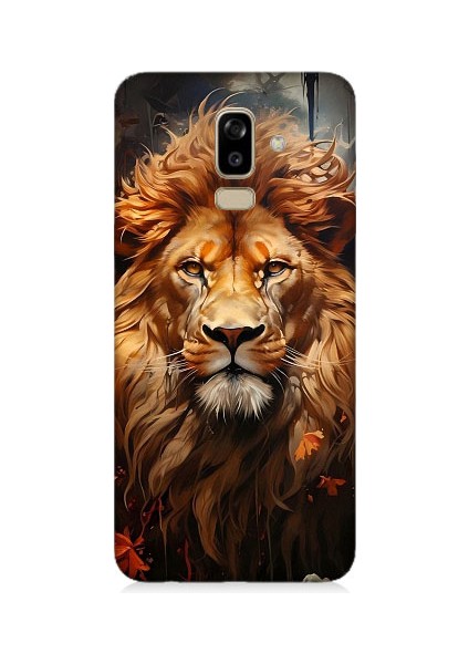 Samsung Galaxy J8 Uyumlu Yorgun Savaşçı Aslan Desenli Silikon Kılıf